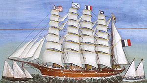 Windjammer-Museum - Halbmodell-Diorama der Fünfmastbark France